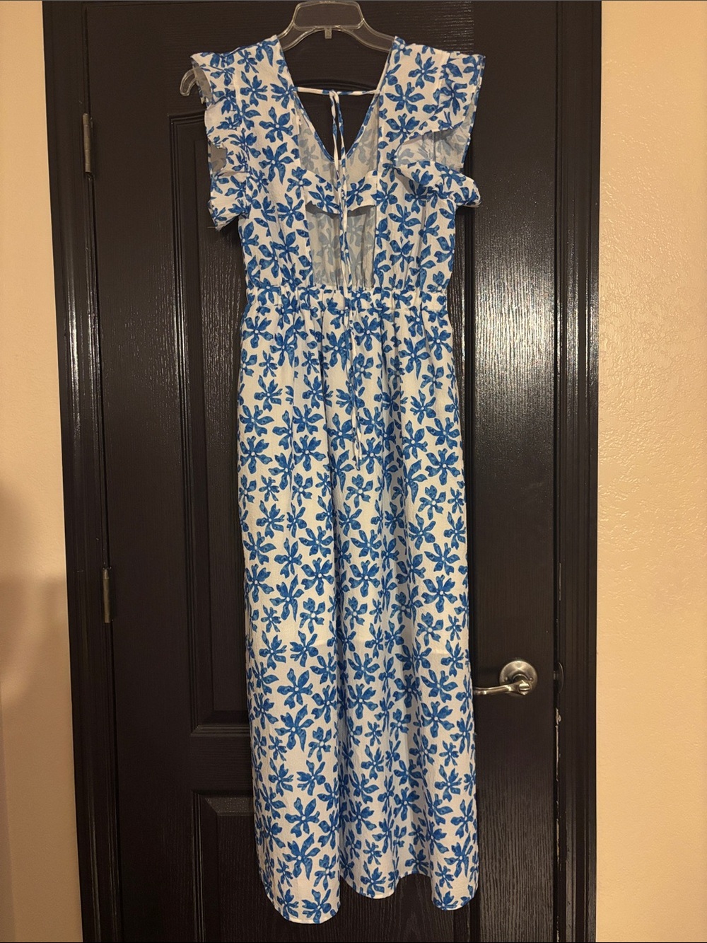 Blue & White Floral Maxi Dress - Beautiful Summer Dress - Picture 2 of 2